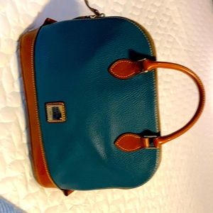 Rooney and Bourke teal/brown leather purse